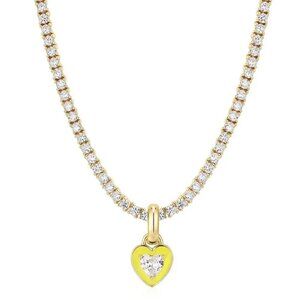 Heart-shaped zirconia pendant necklace